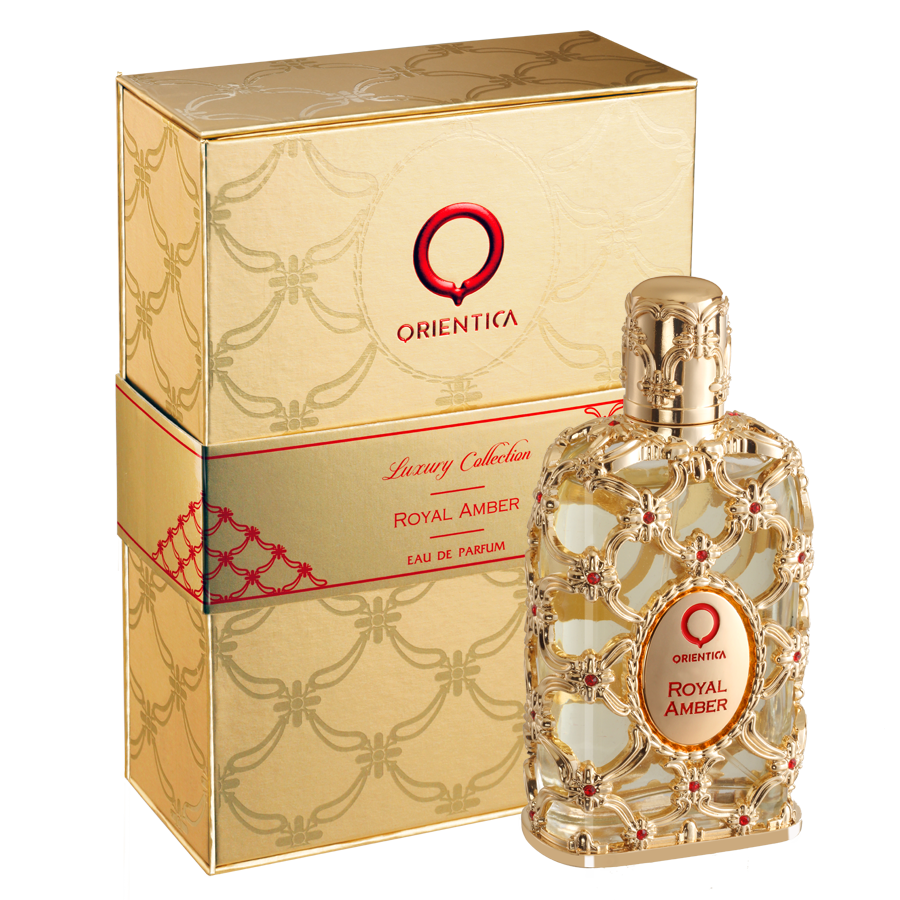 Orientica Royal Amber Eau de Parfum 2.7 Oz 80 mL bottle and box
