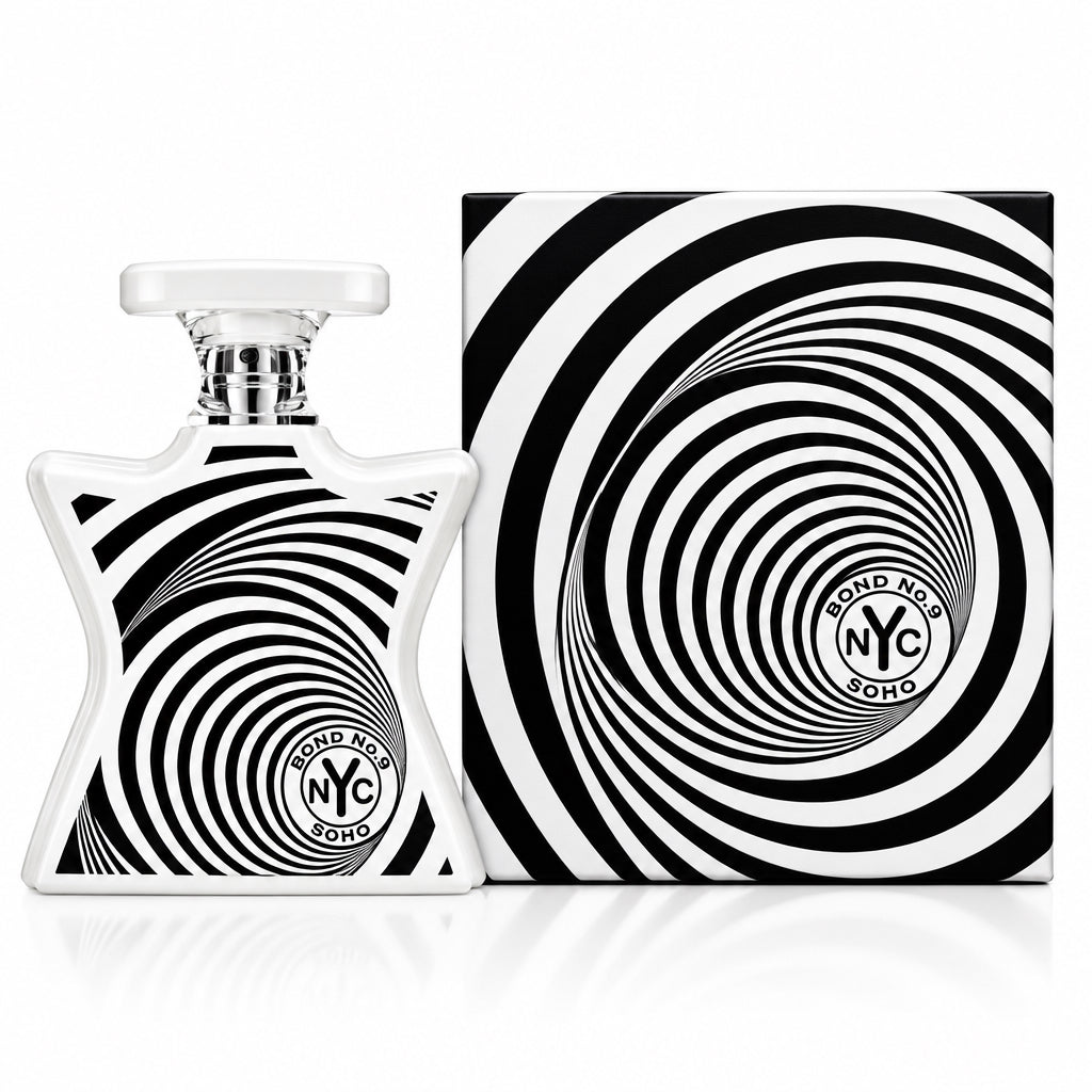 Bond No. 9 Soho 3.3 Oz Eau de Parfum bottle and retail box
