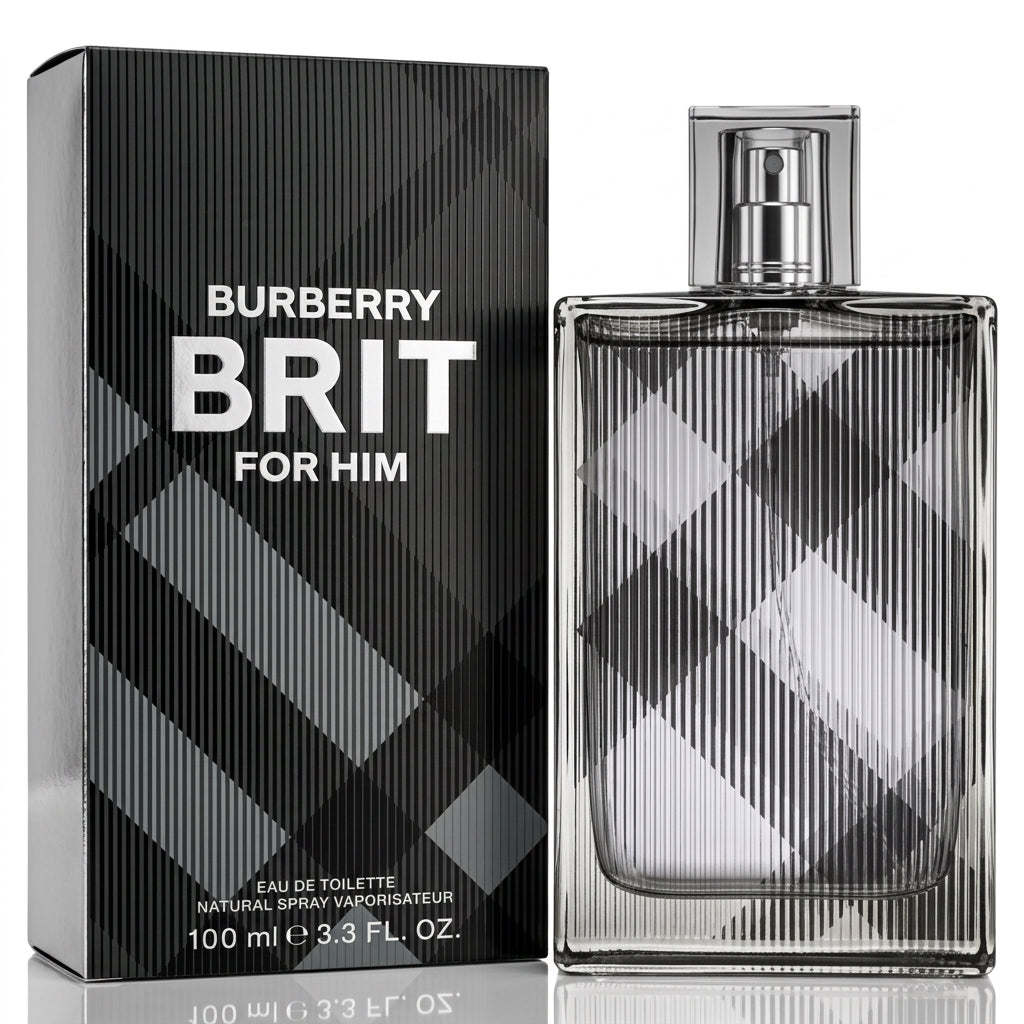 Burberry Brit for Him EDT 3.3 Oz bottle and matching box