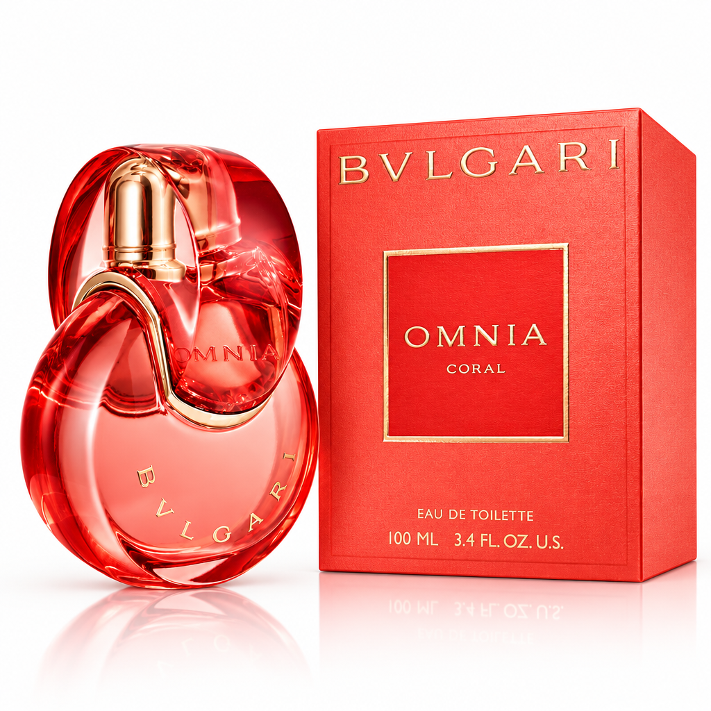 Bvlgari Omnia Coral Eau de Toilette 3.4 Oz Women's bottle and box
