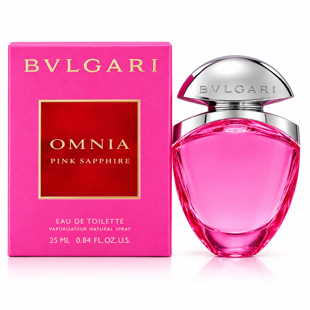 Bvlgari Omnia Pink Sapphire Eau de Toilette 0.84 Oz Women's bottle and box