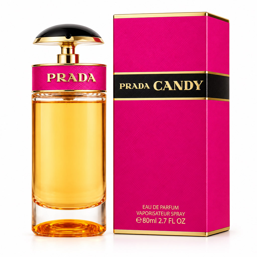 Prada Candy Eau de Parfum 2.7 Oz Women's bottle and retail box