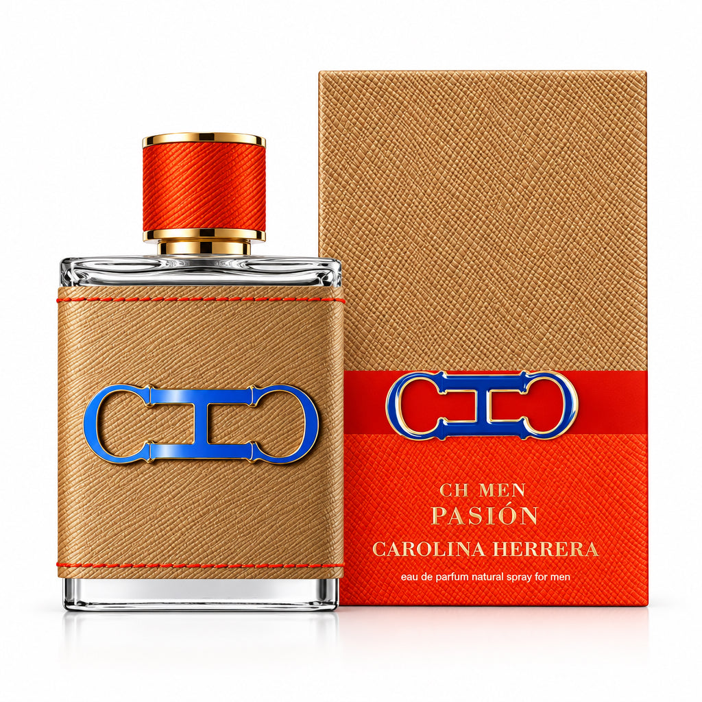 Carolina Herrera CH Men Pasión Eau de Parfum 3.4 Oz Men's bottle and retail box