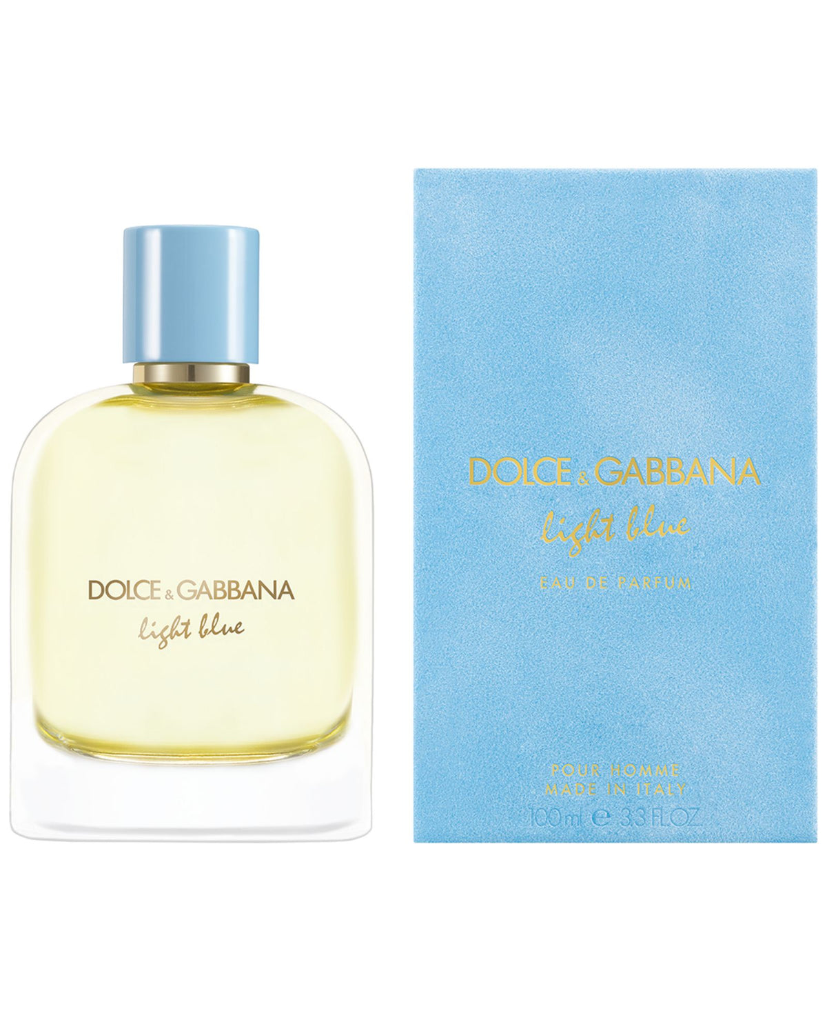 Dolce & Gabbana Light Blue Pour Homme Eau de Parfum 3.3 Oz Men's bottle and retail box