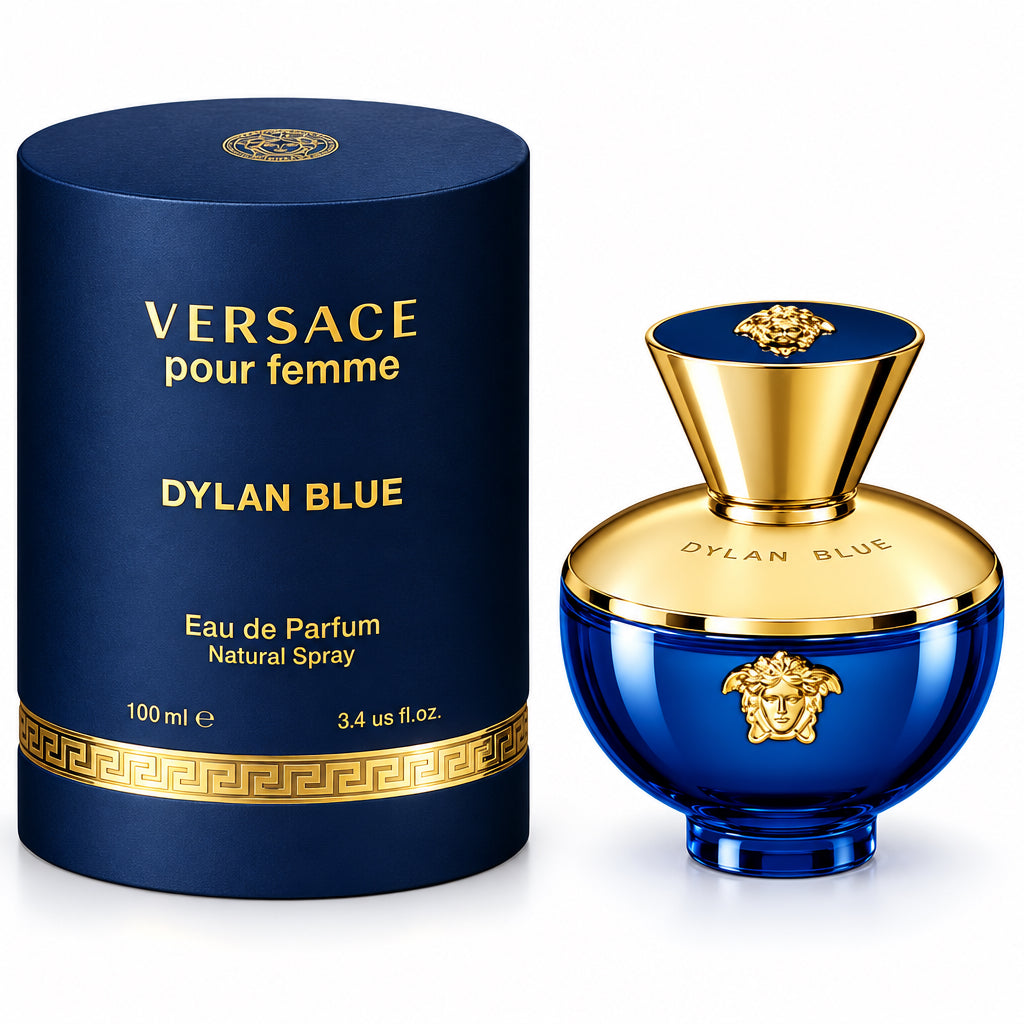 Versace Dylan Blue Pour Femme Eau de Parfum 3.4 Oz Women's bottle and retail box