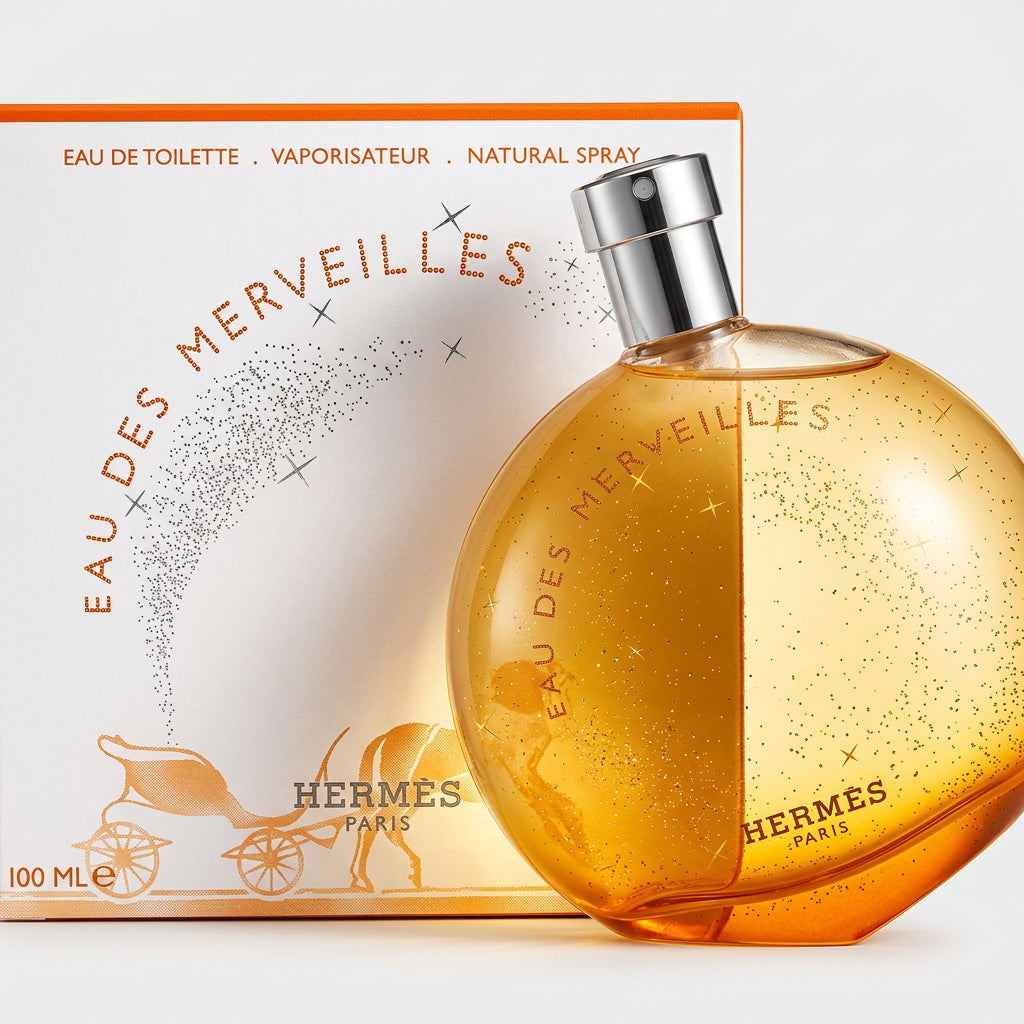Hermès Eau des Merveilles EDT 3.3 oz bottle and box