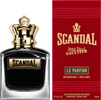 Jean Paul Gaultier Scandal Pour Homme Le Parfum Eau de Parfum Intense Spray for Men – 3.4 Oz bottle and retail packaging