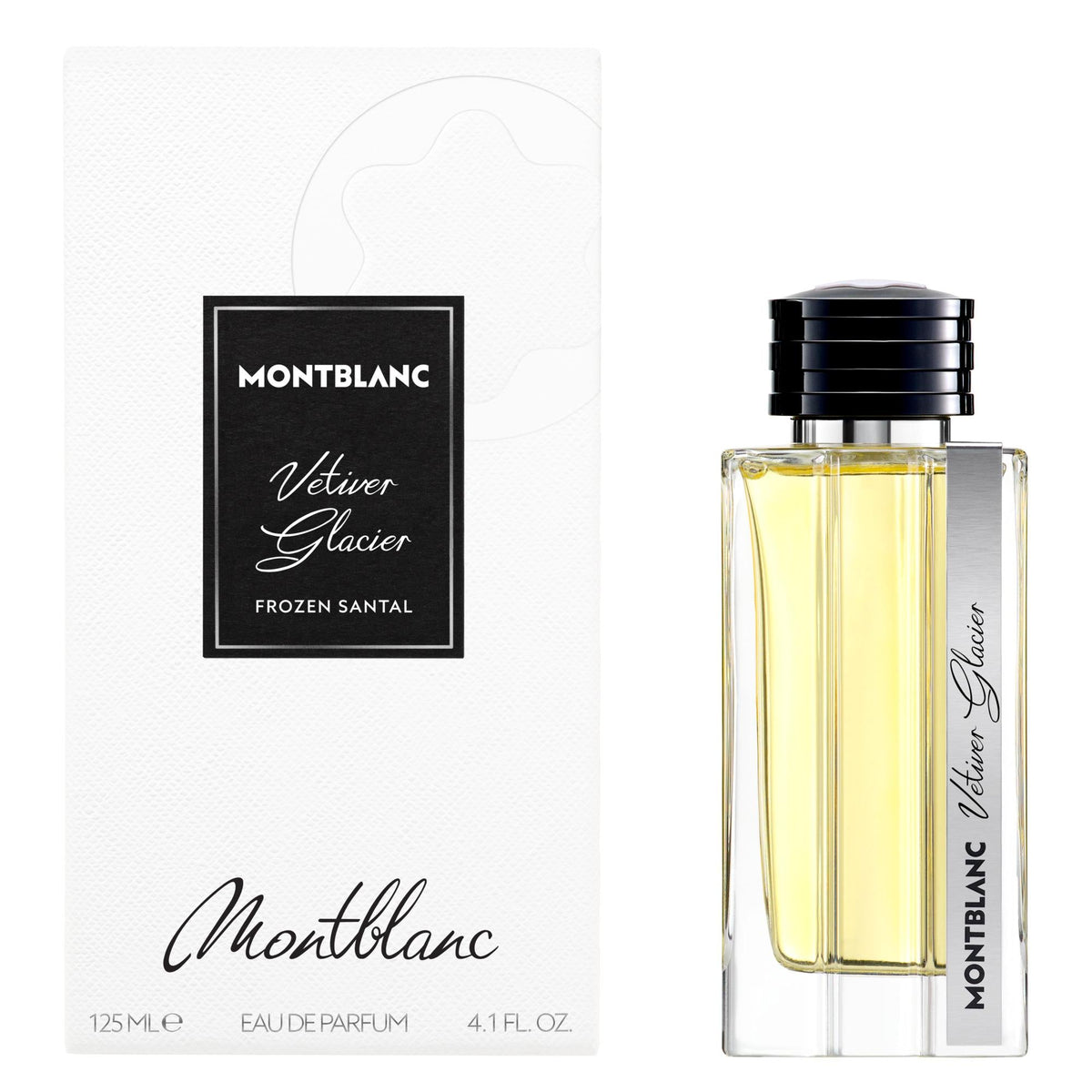 Montblanc Vetiver Glacier Frozen Santal Eau de Parfum 4.1 Oz bottle and box