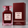Tom Ford Lost Cherry Eau de Parfum 3.4 oz bottle and box on gray background