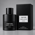 Tom Ford Ombré Leather Parfum 3.4 oz bottle and box on gray background