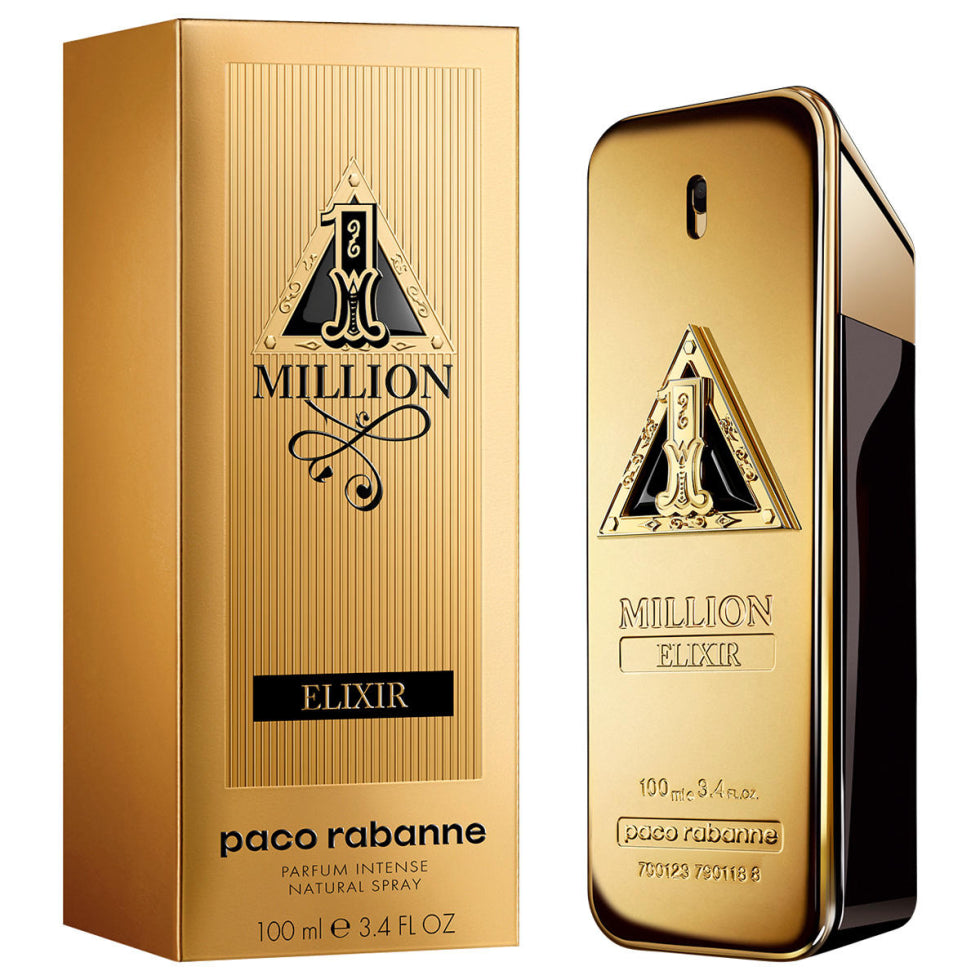 Rabanne 1 Million Elixir Parfum Intense 3.4 Oz bottle and box