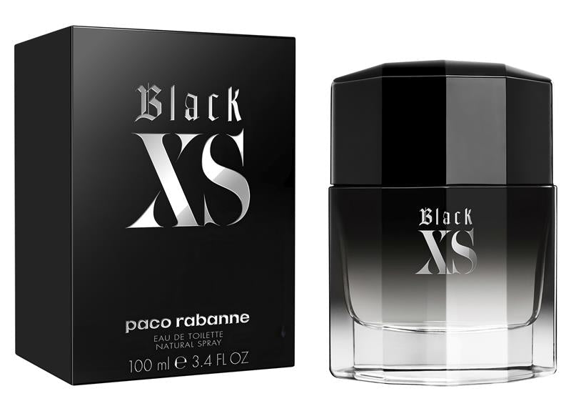 Black XS EDT Men 3.4 Oz bottle and box