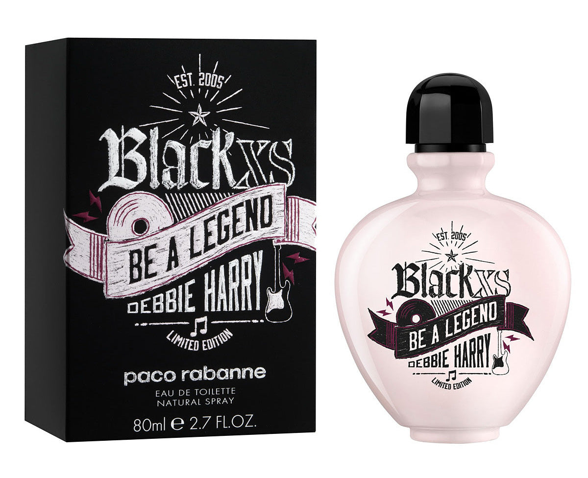 Black XS Be a Legend Debbie Harry EDT 2.7 Oz bottle and box