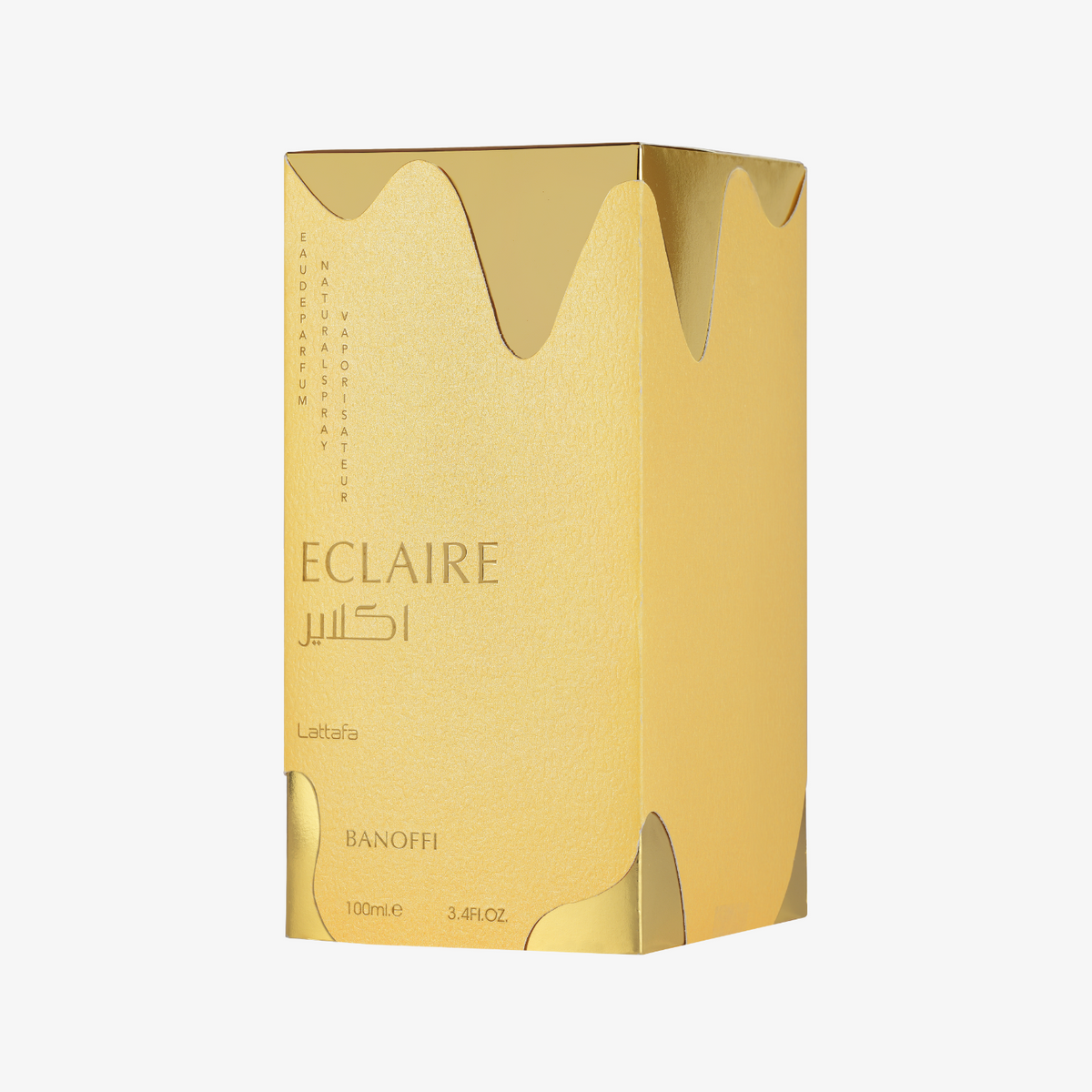Lattafa Eclaire Banoffi Eau de Parfum – 3.4 Oz – Unisex bottle and packaging