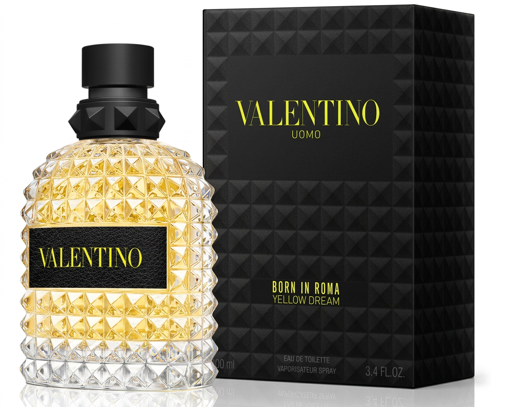 Valentino Uomo Born in Roma Yellow Dream 3.4 Oz bottle and box