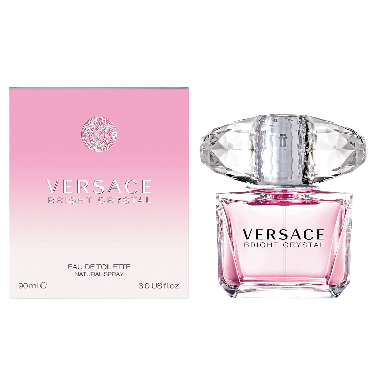 Versace Bright Crystal Eau de Toilette 3 Oz bottle and box