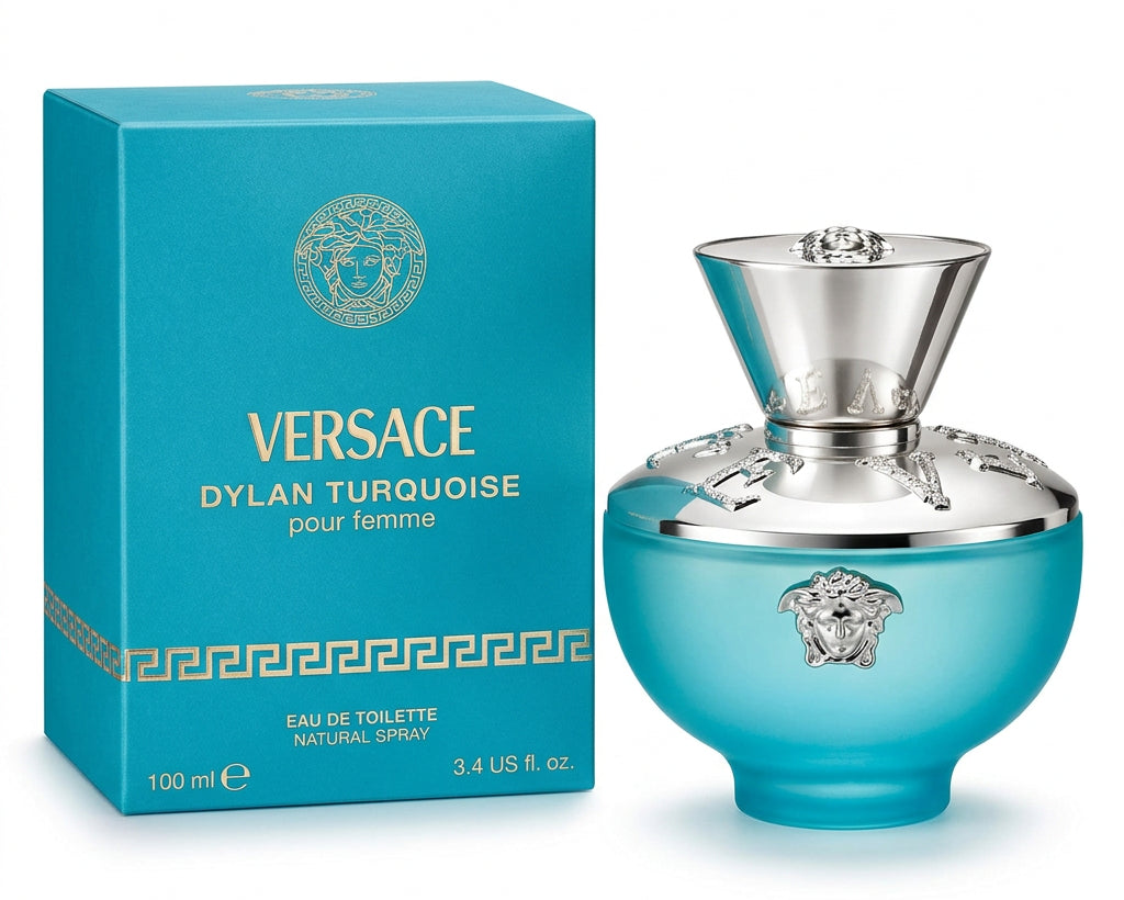 Versace Dylan Turquoise Pour Femme 3.4 Oz bottle and box