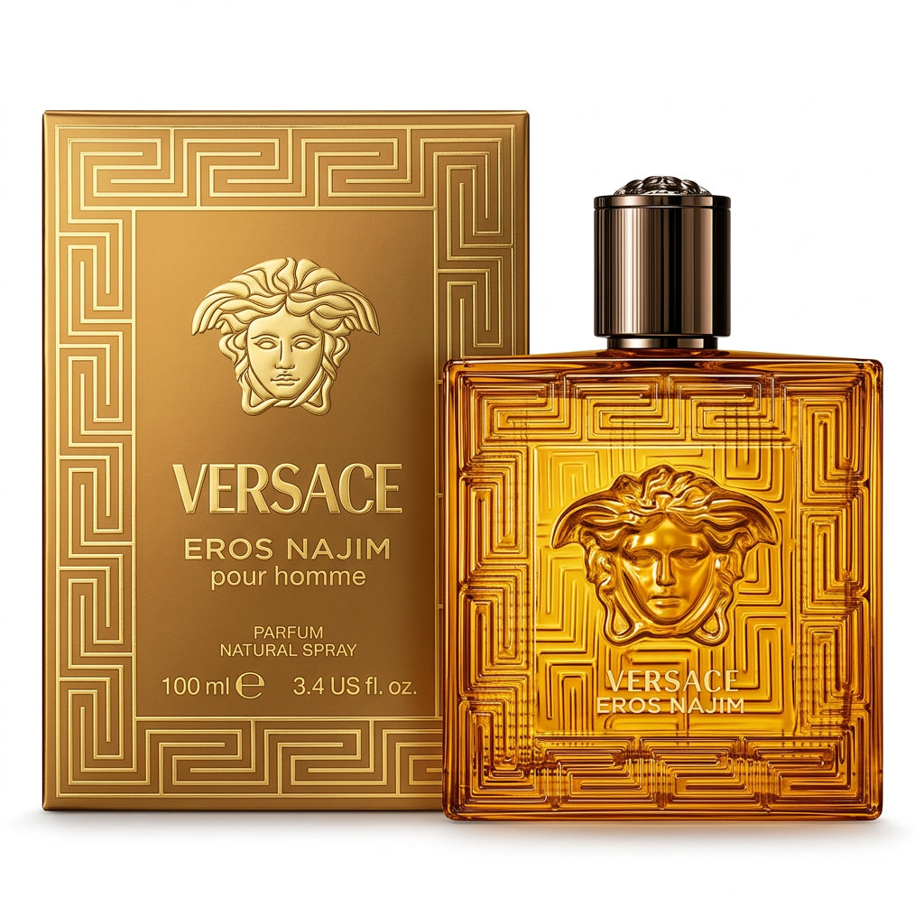 Versace Eros Najim 3.4 Oz bottle and box
